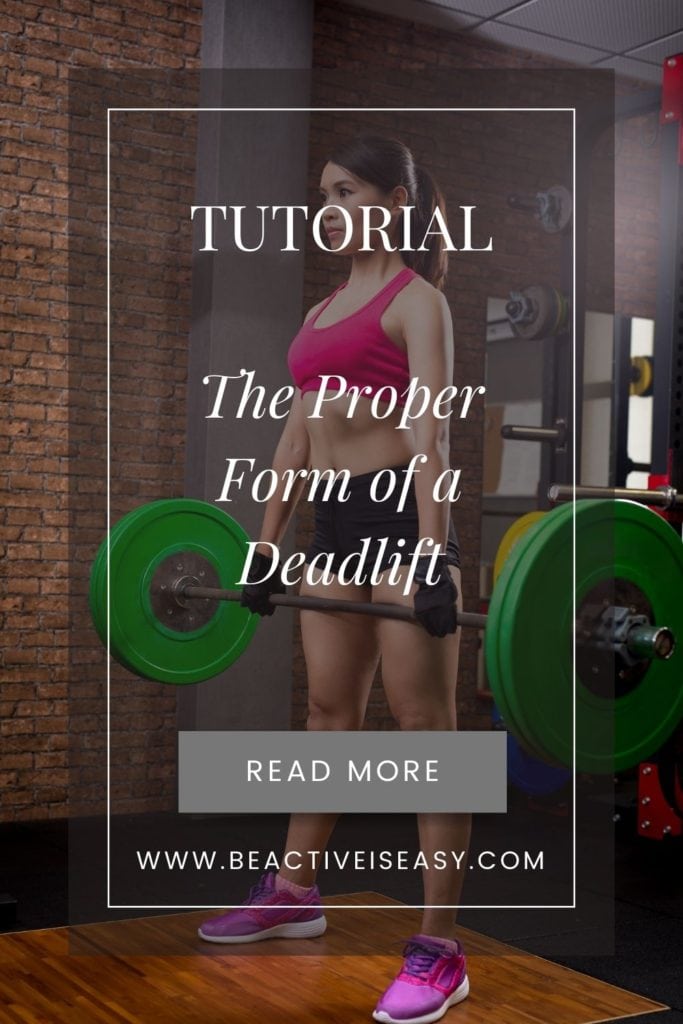 the proper of a deadlift with girl in the up stage of doing a deadlift with pink shirt and shoes