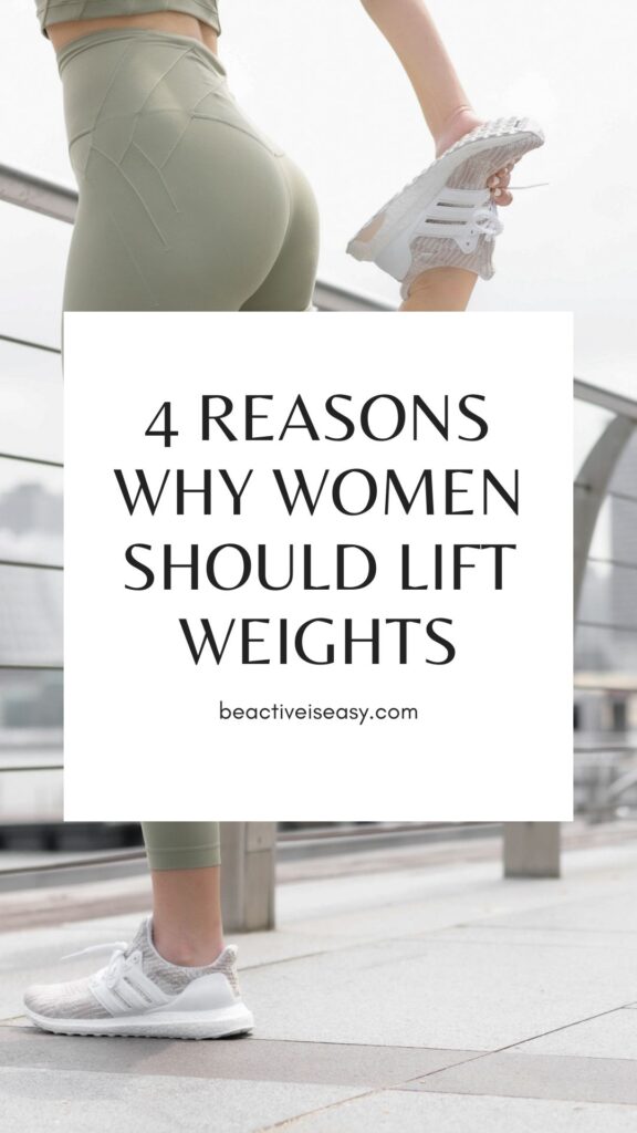 4 reasons why women should lift weights cover image with a person exercising in the background
