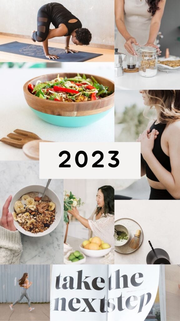 idea #1 for vision boards for healthy lifestyle with a big 2023 as a slogan